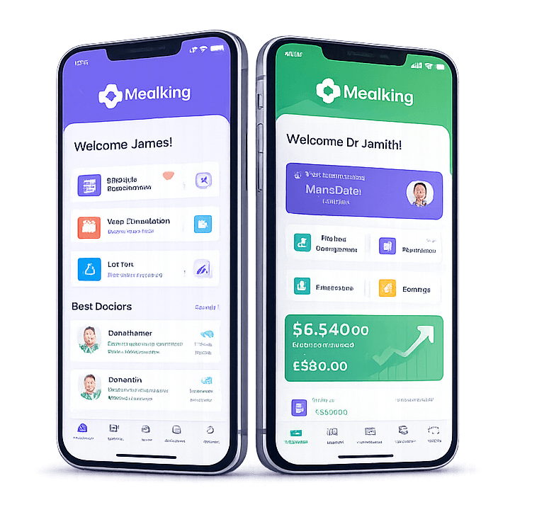 Mediking mobile app interface on smartphone